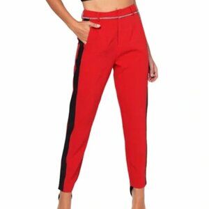Tobi Bennie Red High Waist Trouser Pants Size Large